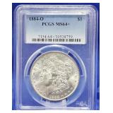 1884-O Morgan Dollar PCGS MS 64+