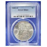 1883-O Morgan Dollar PCGS MS 64
