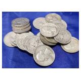 $5 (20) Washington Silver Quarters 1932-1964