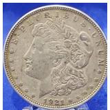 1921 Morgan Dollar Toned AU