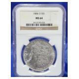 1884-o Morgan Dollar NGC MS 64