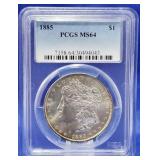1885 Morgan Dollar PCGS MS 64