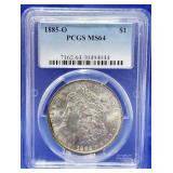 1885-O Morgan Dollar PCGS MS 64