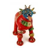Large colourful zoomorphic pottery sculpture   mea