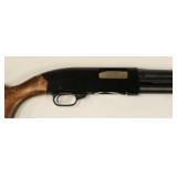 pump action shotgun with factory 18" barrel,  blu