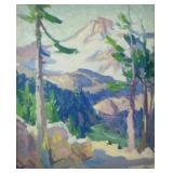 Plein-Aire oil on canvas of Mt. Hood.  measures 18