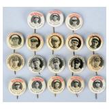 Pre-war. Celluloid pins show portrait photos   of