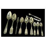Form: Spoons and sugar nips. Decoration: Three mat