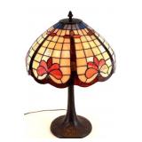 Tiffany style electric lamp, the shade   measuring