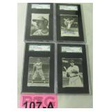 This lot contains four vintage baseball   cards, 1