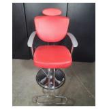 Hydraulic Salon Chair Chrome Red