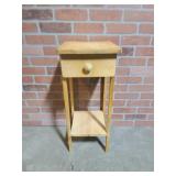 Wooden Plant Table W/ Drawer Nightstand 28" Tall
