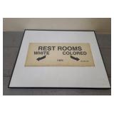 American Segregation Rest Rooms Sign L&N B&J