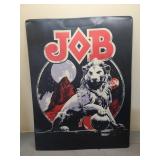 Embossed Metal JOB Tobacco Sign Vintage