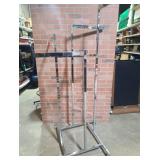 Adjustable Rolling 4 Sided Clothing Rack Chrome