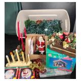 Bin Full Of Christmas, Lights Nativity Santa