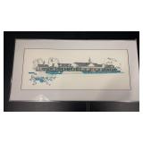 Framed Architectural Drawing 18.5x37