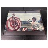 Framed white Stripes Poster 17x21