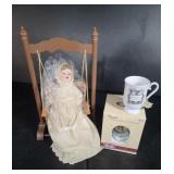 Rocking Doll Musical Snow Globe & Mug