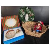 Christmas Reef Mug Plate Doll Basket