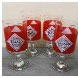 Footed Bloody Mary Tabasco Glasses