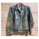 Ford High Flyer Leather Bomber Jacket  Size