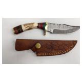 NEW Damascus Steel Handmade Antler Knife