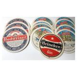 Vintage Beer Coasters Budweiser Heineken Hofbrau