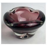 Murano Blown Glass Amethyst Purple Ashtray Bowl