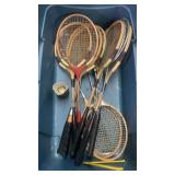 Badminton Rackets Lot & VTG Shuttlecock