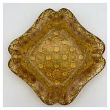 Wright Fenton Daisy Button Amber Glass Ashtray