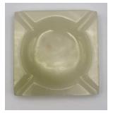 Vintage Carved Alabaster Ashtray Mexico 4x4