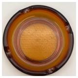 MCM Amber Glass Cigar Ashtray 6in Round