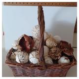 Basket Decorative wood orbs Balls 12x10x14