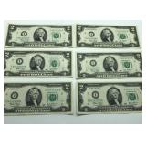 Circulated $2 Bills 2003 Green Seal Serial
