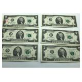 Circulated $2 Bills 2003 Green Seal Serial Number