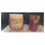 Oversized candles in metal stands 8"