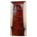 Wood corner shelf Storage Hutch 64"h 21"D 27" W