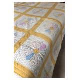 HAND SEWN VINTAGE QUILT 70" x 84" Approximately,