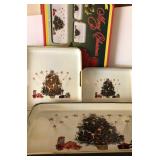 MCM LACQUERWARE 3 PC MERRY CHRISTMAS TRAY SET