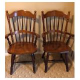 Pair of Wooden Chairs w/ Arms 19" x 18" D x 39"H
