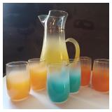 Blendo Frosted 36 ounce juice pitcher and six 4