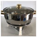 NEW 7.5 QUART 18/10 Stainless Chafer XL with Gold