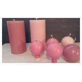 Uniquely shaped candles. Unlit