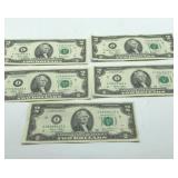 Circulated $2 Bills 2003 Green Seal Serial