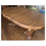 Solid Oak Table Wood Table Shown with 2 Removable