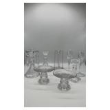 Glass/Crystal mantle lusters candlesticks w/