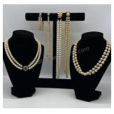 Vintage Pearl Necklaces Double Strands