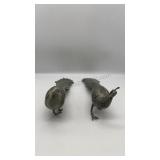 Vintage Silver Plated pair of Peacock peahen