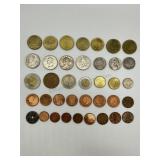 Coin collection from different countries of the